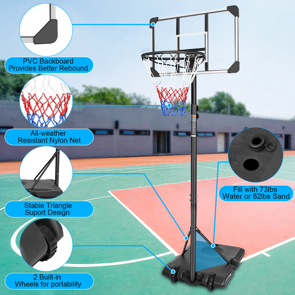 Easy-Adjust Portable Basketball Hoop for Kids