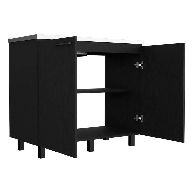 Burwood Black Utility Sink Cabinet