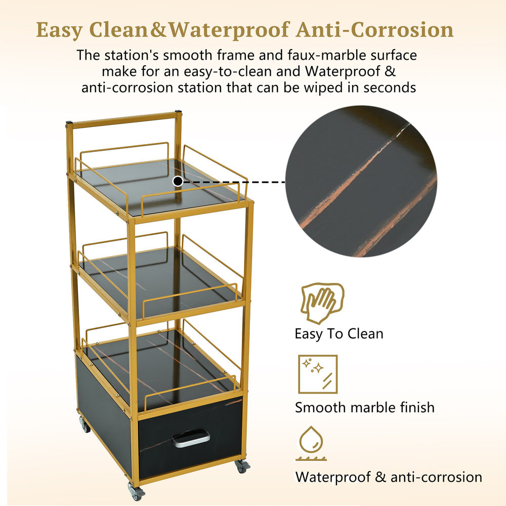 Stylish Salon Trolley with Locking Wheels