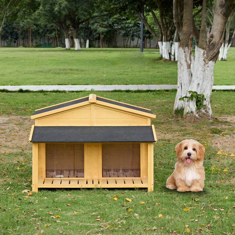 Cozy Cabin Dog House with Porch