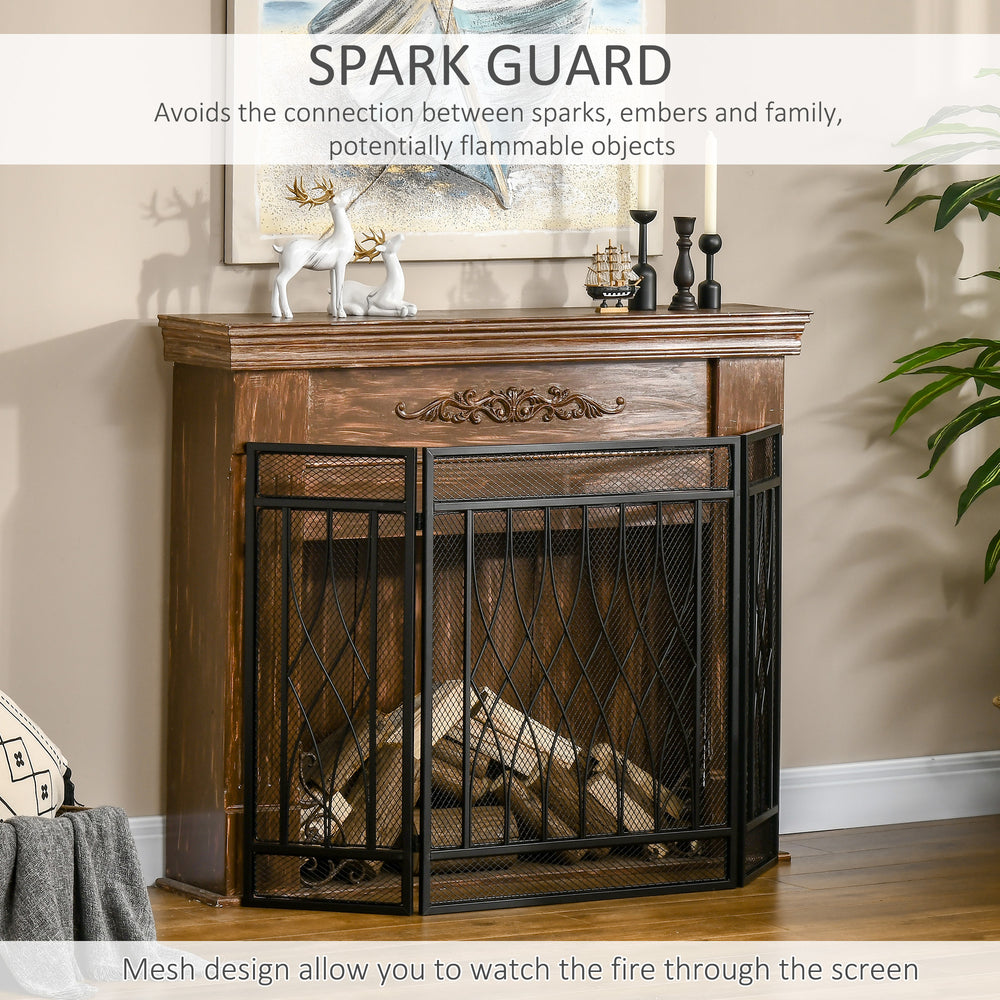 Chic Black Fireplace Screen - Stylish Spark Guard