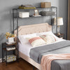 Rustic Queen Bed Set with Nightstands and Storage Shelves