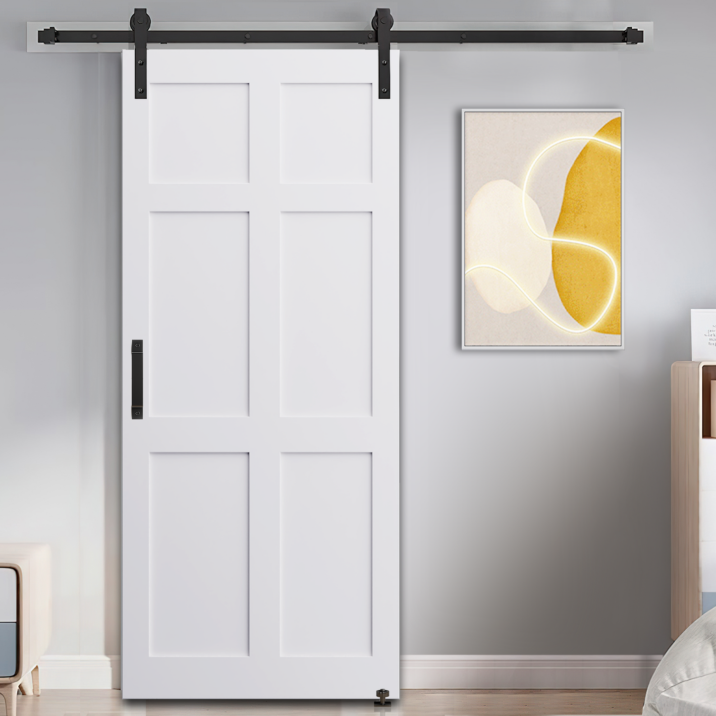 Modern Barn Door Slab - DIY Ready, Water-Resistant & Durable