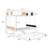 Sturdy Metal Bunk Bed with Trundle & Guardrail