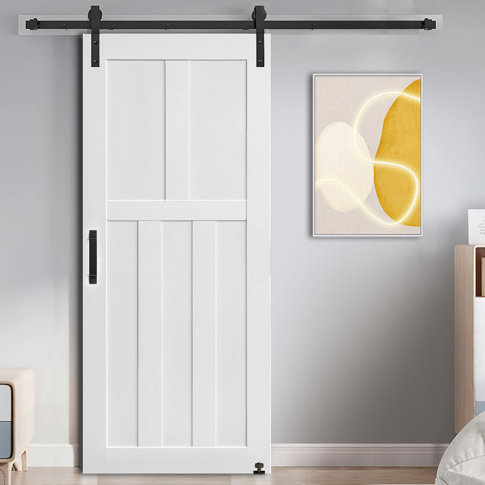 Modern Barn Door Kit: Primed Panel with Sliding Hardware