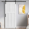 Modern Barn Door Kit: Primed Panel with Sliding Hardware