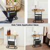 Chic Acacia Oval Side Table with Magazine Organizer