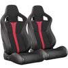 Sporty Red Racing Seats with Reclinable Design