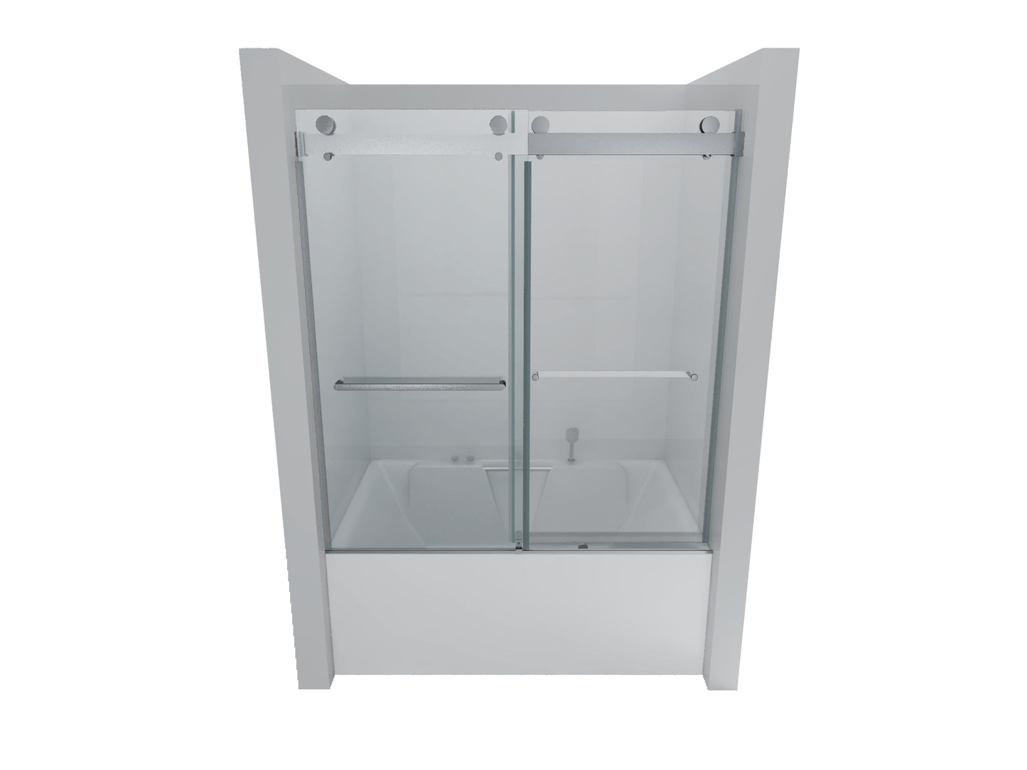 Sleek Soft-Close Frameless Tub Door with Clear Glass