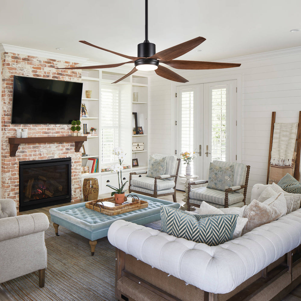 Rustic Glow Ceiling Fan with LED Lights