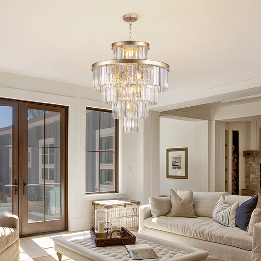 Radiant Gold Crystal Chandelier