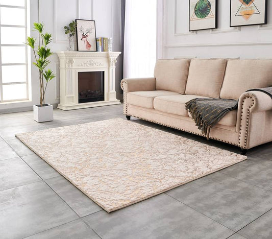 Golden Chinchilla Faux Fur Rug