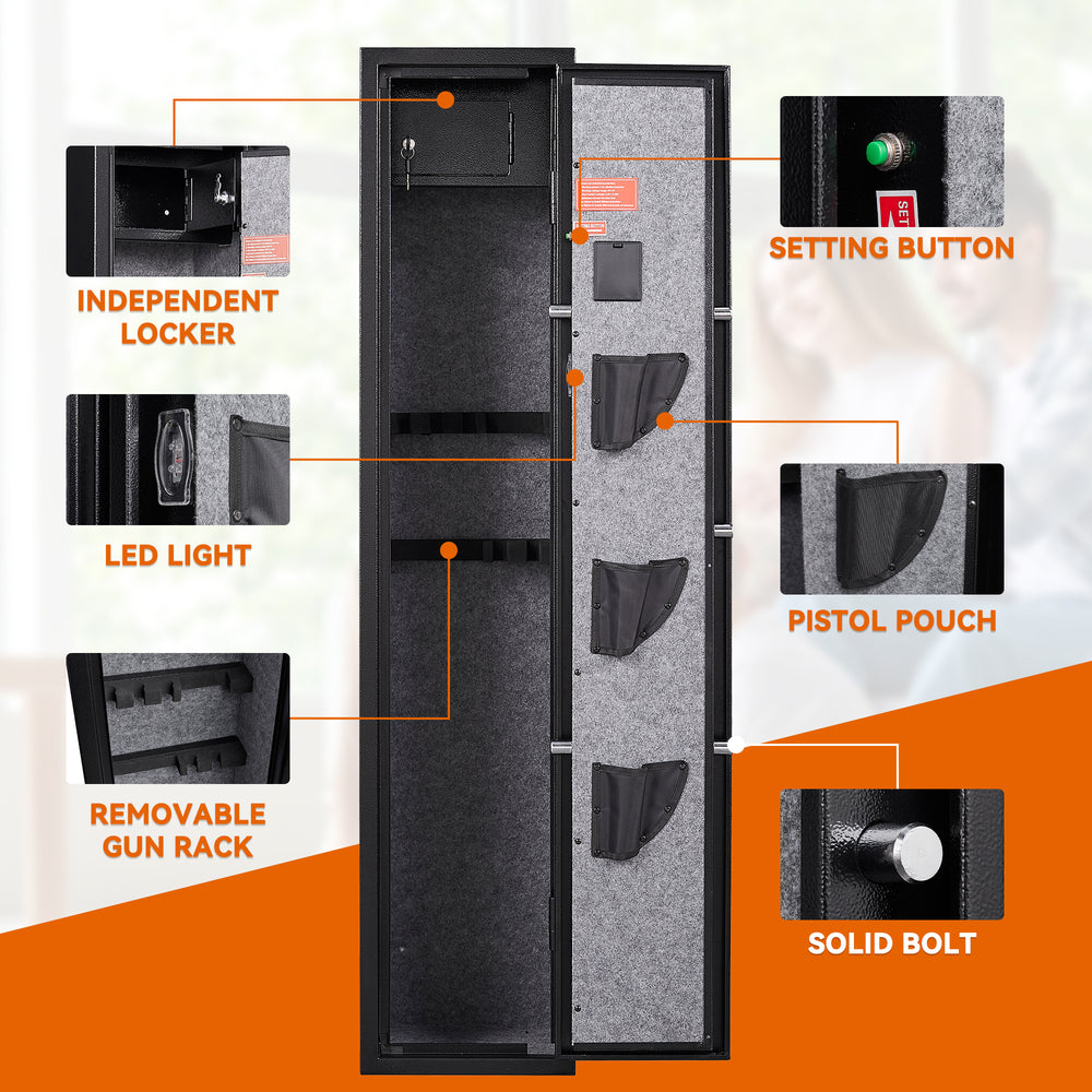 Home Defender Gun Safe with Quick Access Keypad and Pistol Storage