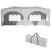 Easy Pop-Up Party Canopy with Sidewalls and Weights - Beige & White
