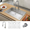 TecaHome All-in-One Stainless Steel Kitchen Sink with Faucet