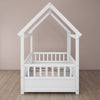 Cozy House-Style Twin Bed with Fence Guardrails