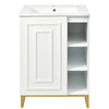 Chic White Bathroom Vanity with Gold Legs