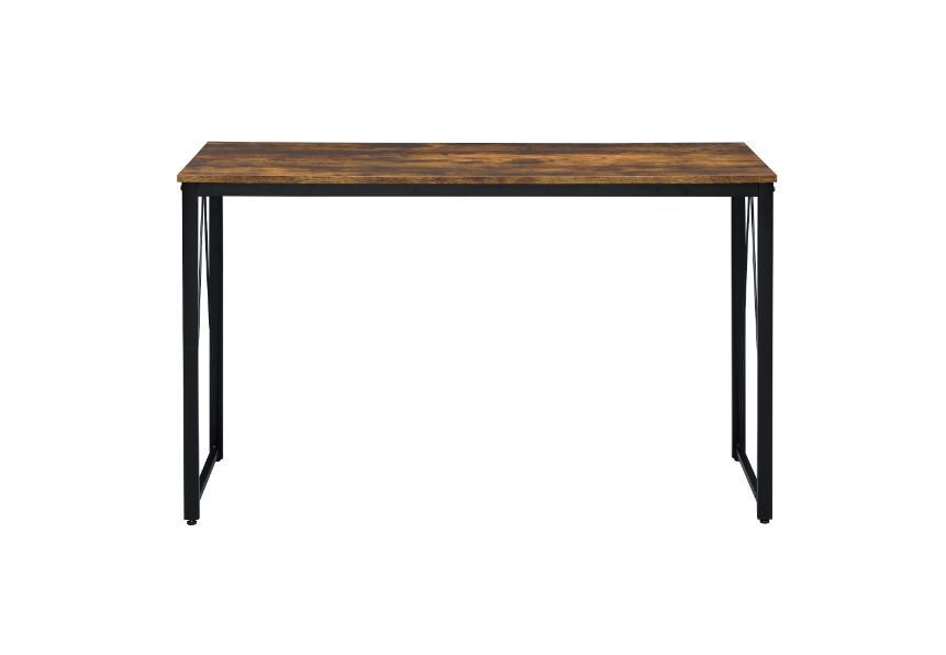 Rustic Oak & Black Writing Desk