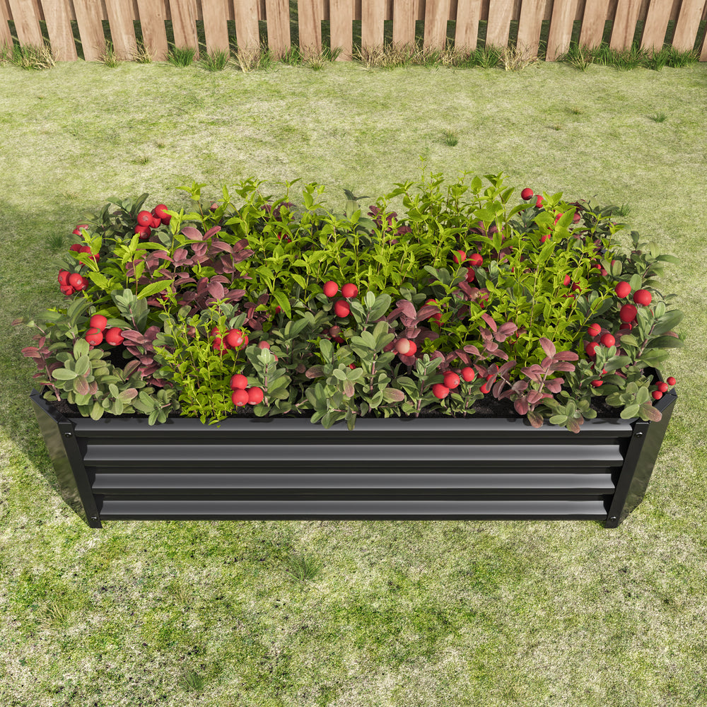 Chic Black Metal Garden Planter for Flowers & Herbs