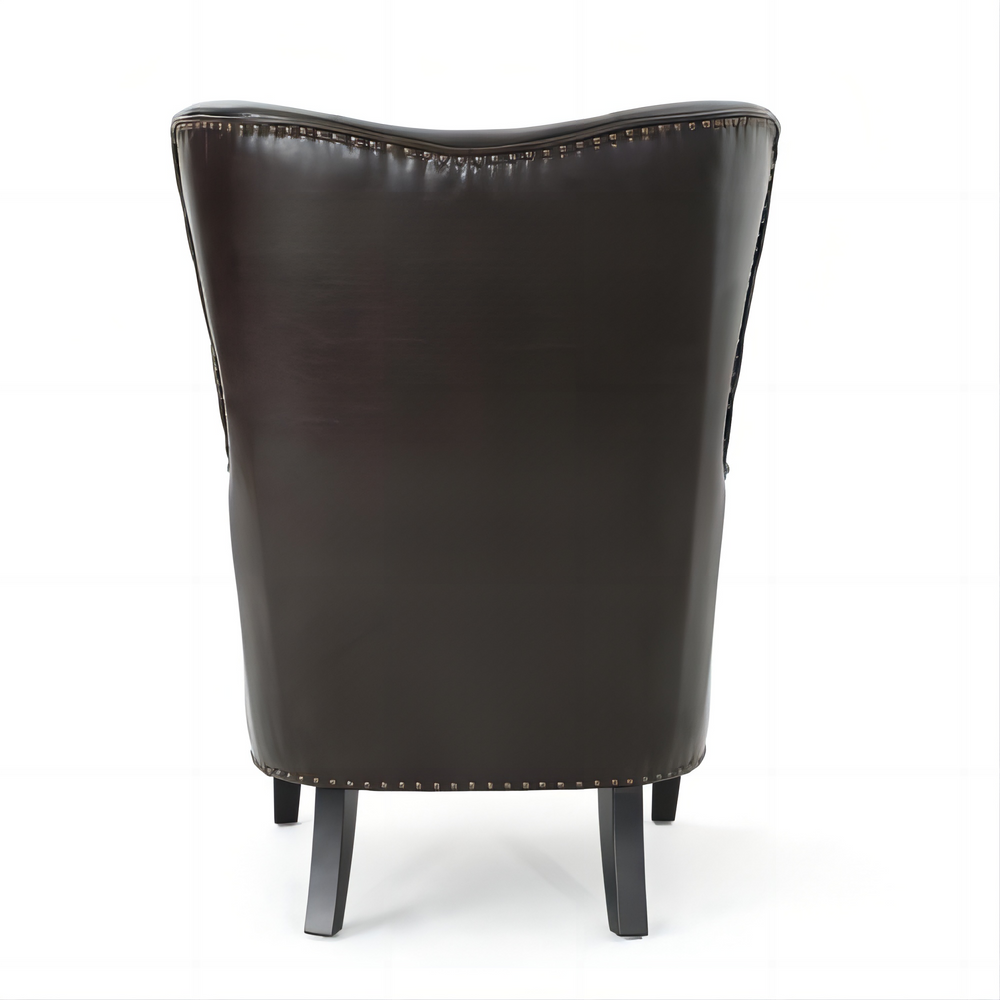 Chic Dark Brown High Back Chair - Luxurious Comfort