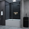 Sleek Matte Black Frameless Sliding Tub Door