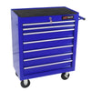 Blue Rolling Tool Cart with Seven Spacious Drawers