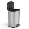 Sleek Silver Soft-Close Kitchen Trash Can with Foot Pedal and Bonus Bags