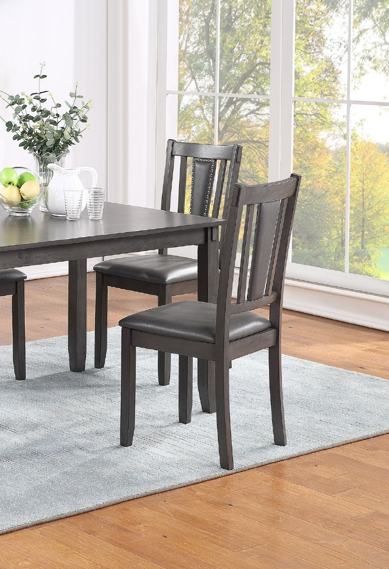 Chic Grey Dinette Set with Cozy Cushioned Chairs