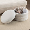 Elegant Ivory Storage Ottoman