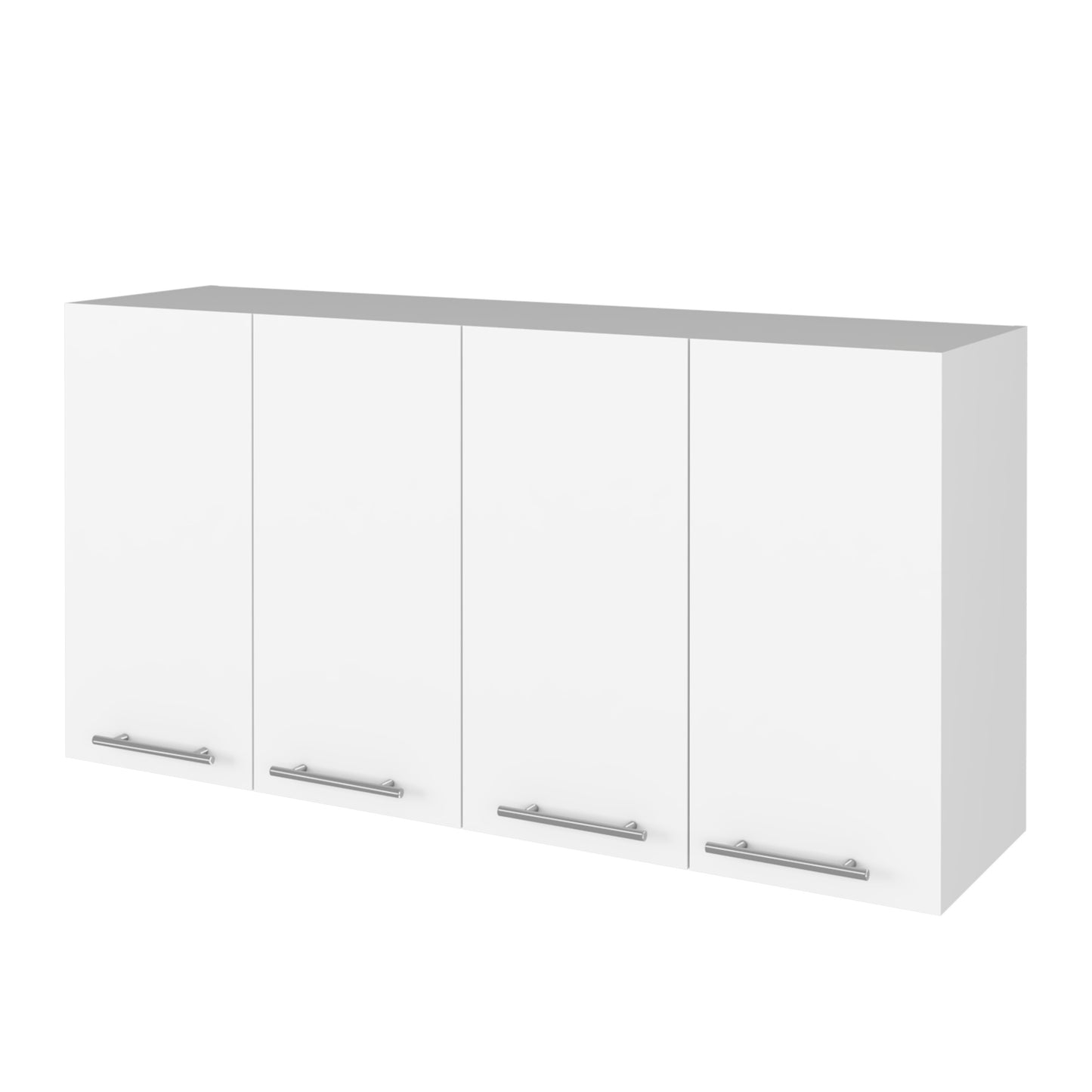 White Wall Cabinet with Four Swing Doors