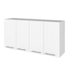 White Wall Cabinet with Four Swing Doors