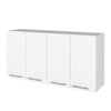White Wall Cabinet with Four Swing Doors