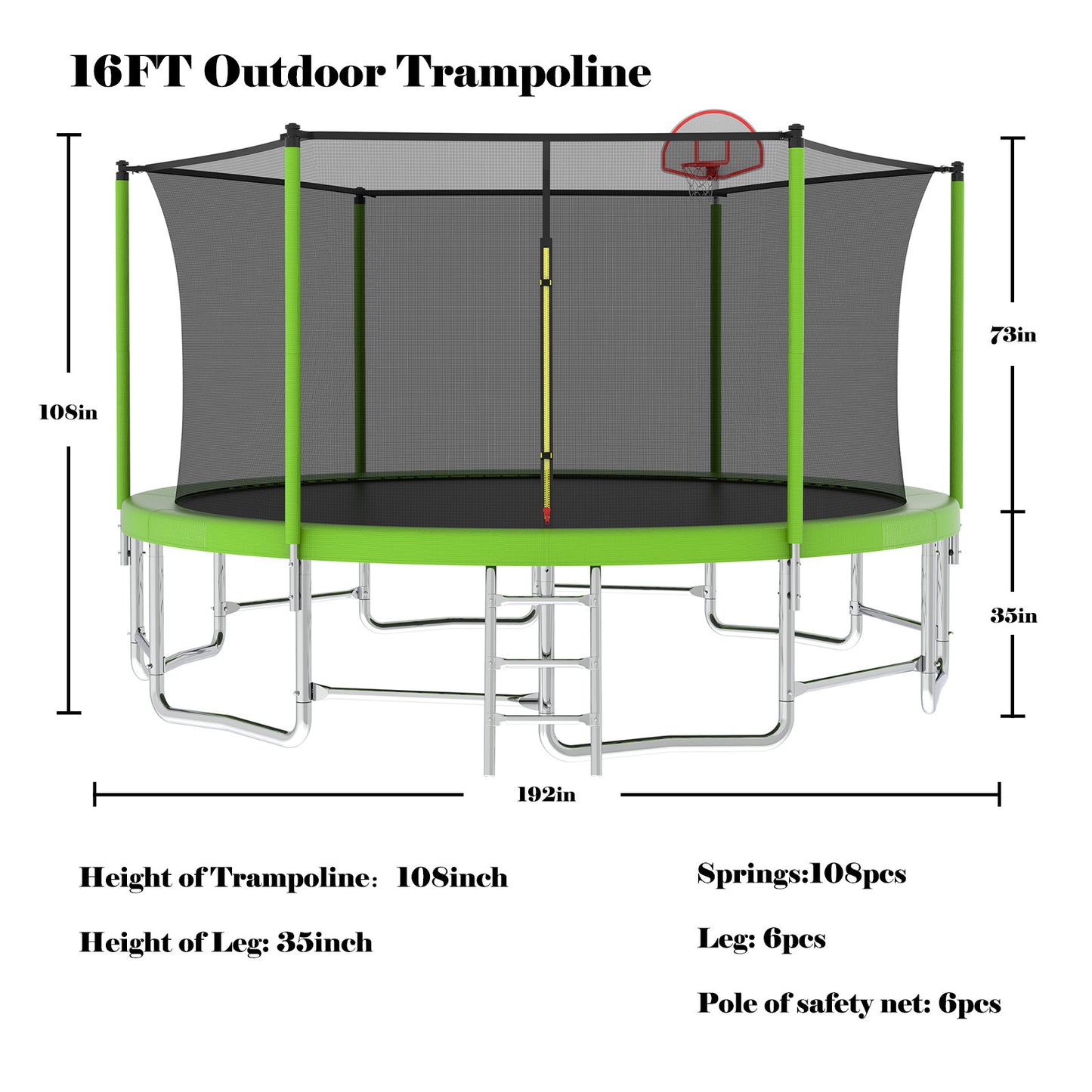 Bounce & Shoot Trampoline Adventure with Balance Bar & Safety Net