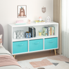 Cozy Cubby Kids Bookcase with Fun Fabric Drawers