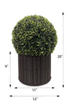 Charming Faux Ball Topiary in Woven Pot