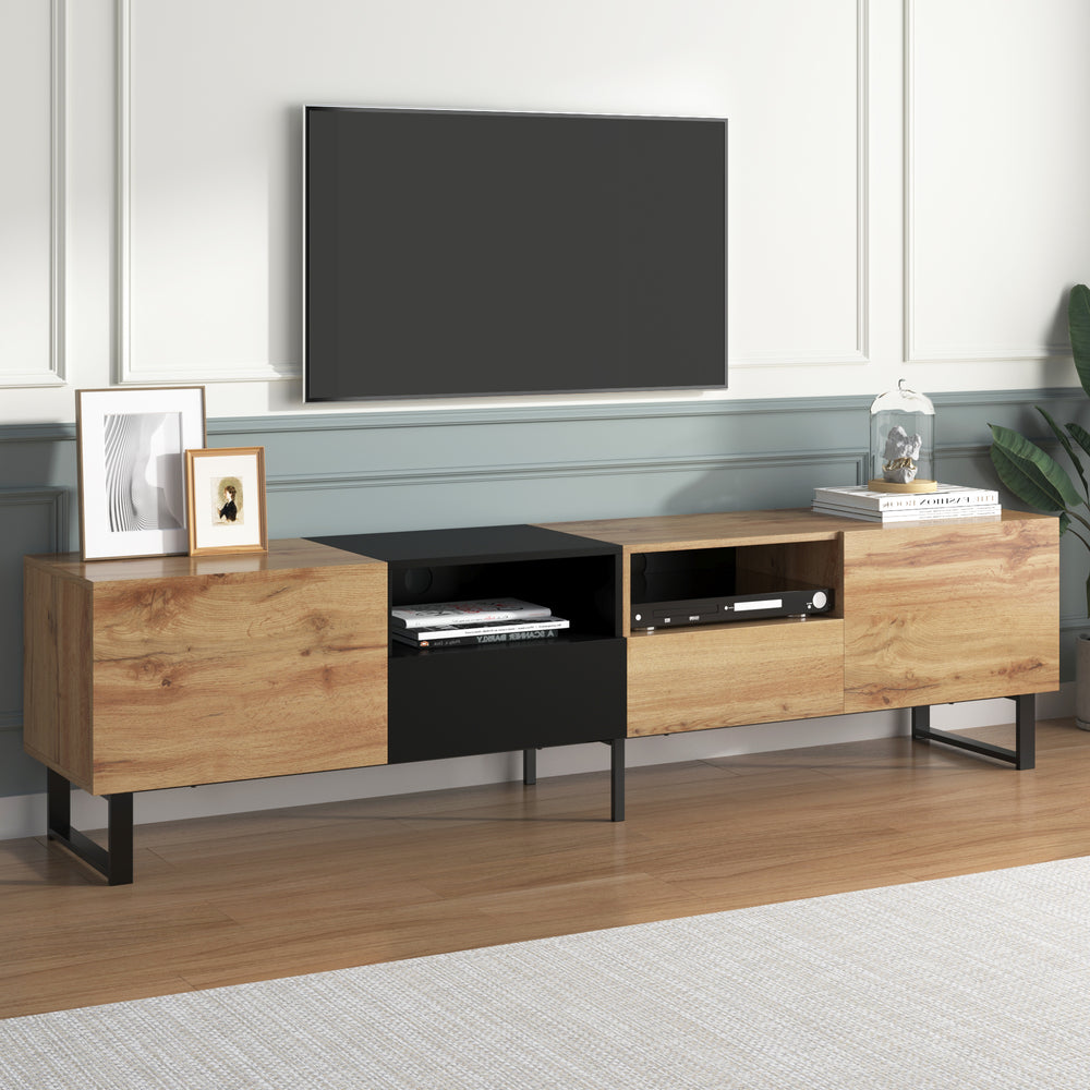 Sleek Media Console with Drop-Down Door and Ample Storage