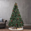 Cozy Cashmere Snowy Tree with Pine Cones and Dazzling LED Lights