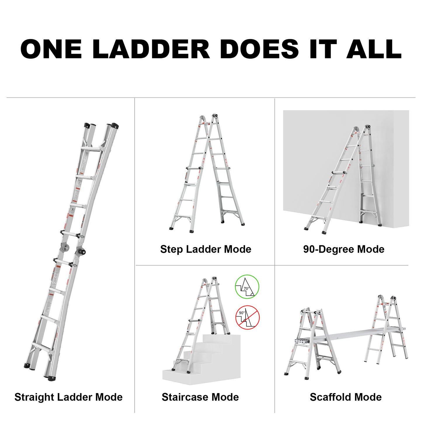 Versatile Aluminum Multi-Position Ladder