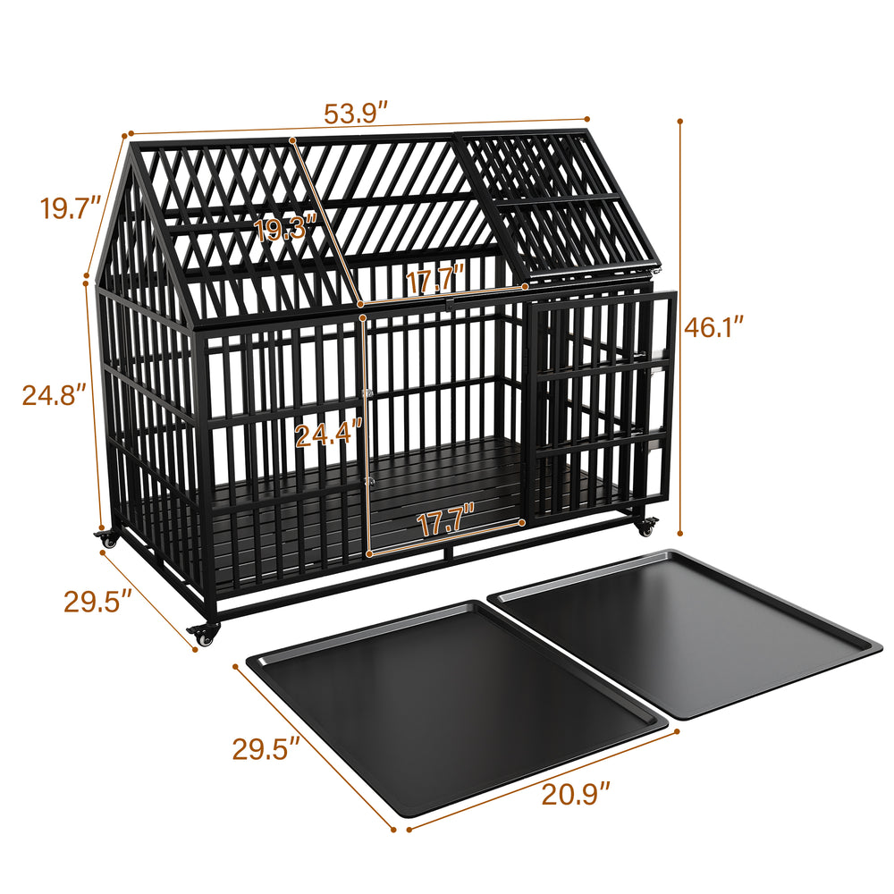 Ultimate Heavy-Duty Dog Crate with Wheels & Dual Access