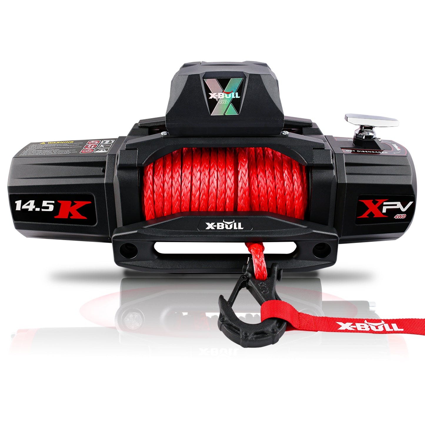 Power Pull Electric Winch with Synthetic Red Rope for Jeep & Truck Towing