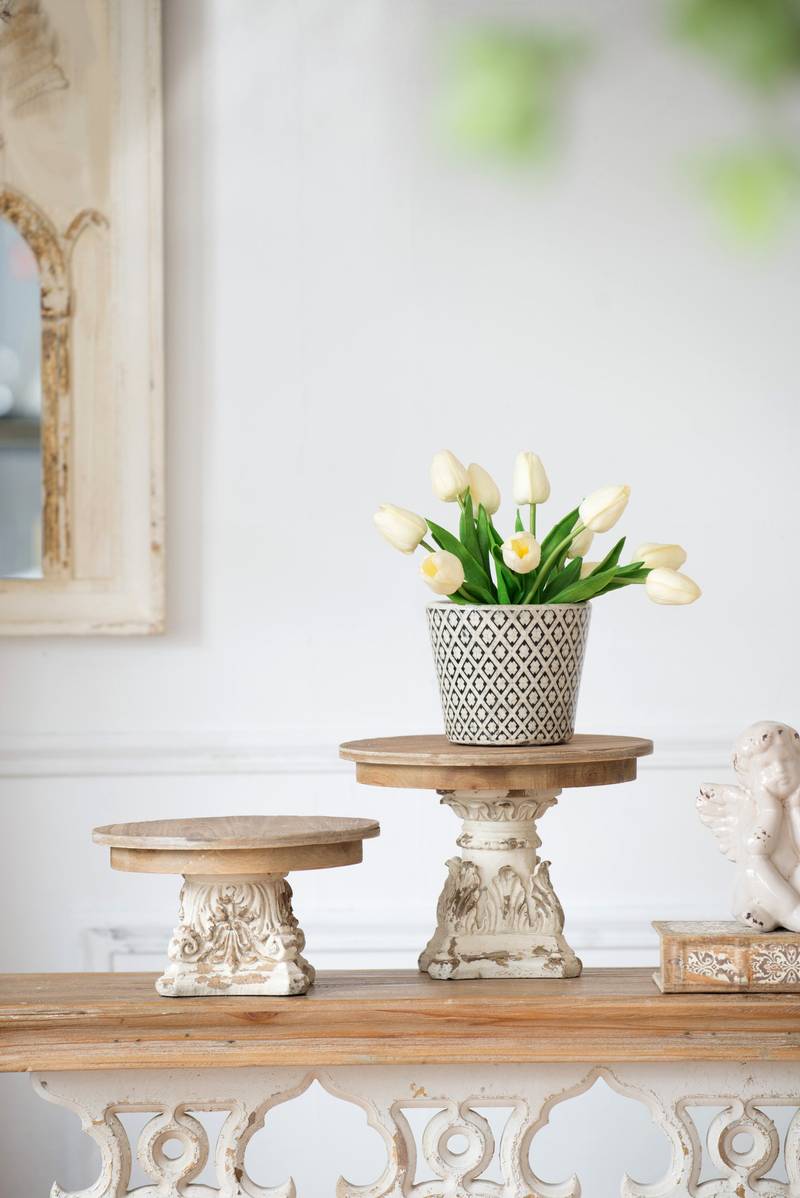 Charming Wooden Cake Stand with Sturdy Base