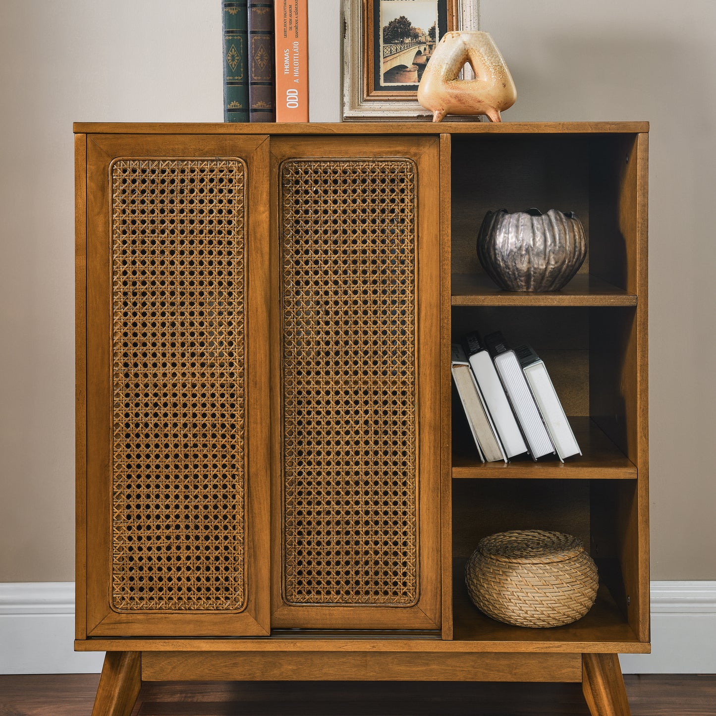 Rattan Charm Sideboard - Stylish Storage for Any Room