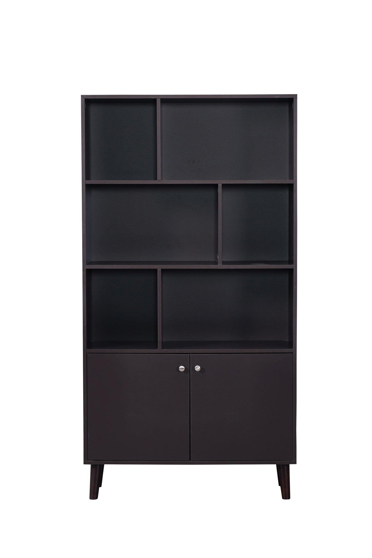 Chic Coffee Bookcase with Doors