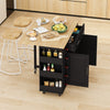 Chic Kitchen Island Cart with Storage & Foldable Top