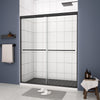 Sleek Bypass Sliding Shower Door in Matt Black Glass