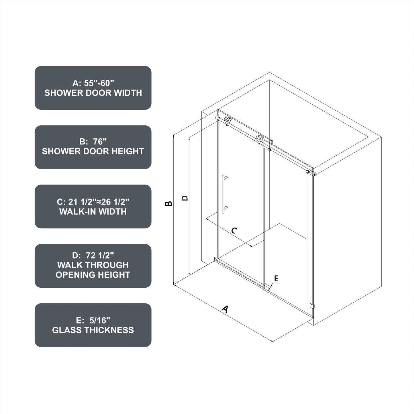 SmoothSlide Frameless Shower Door with Easy Clean & Soft Close