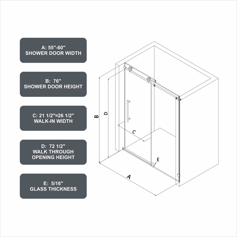 SmoothSlide Frameless Shower Door with Easy Clean & Soft Close