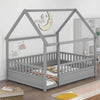 Playful Wooden House Bed for Kids