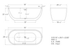 Dreamy Oval Soaking Tub - Free-Standing Design with Pop-Up Drain