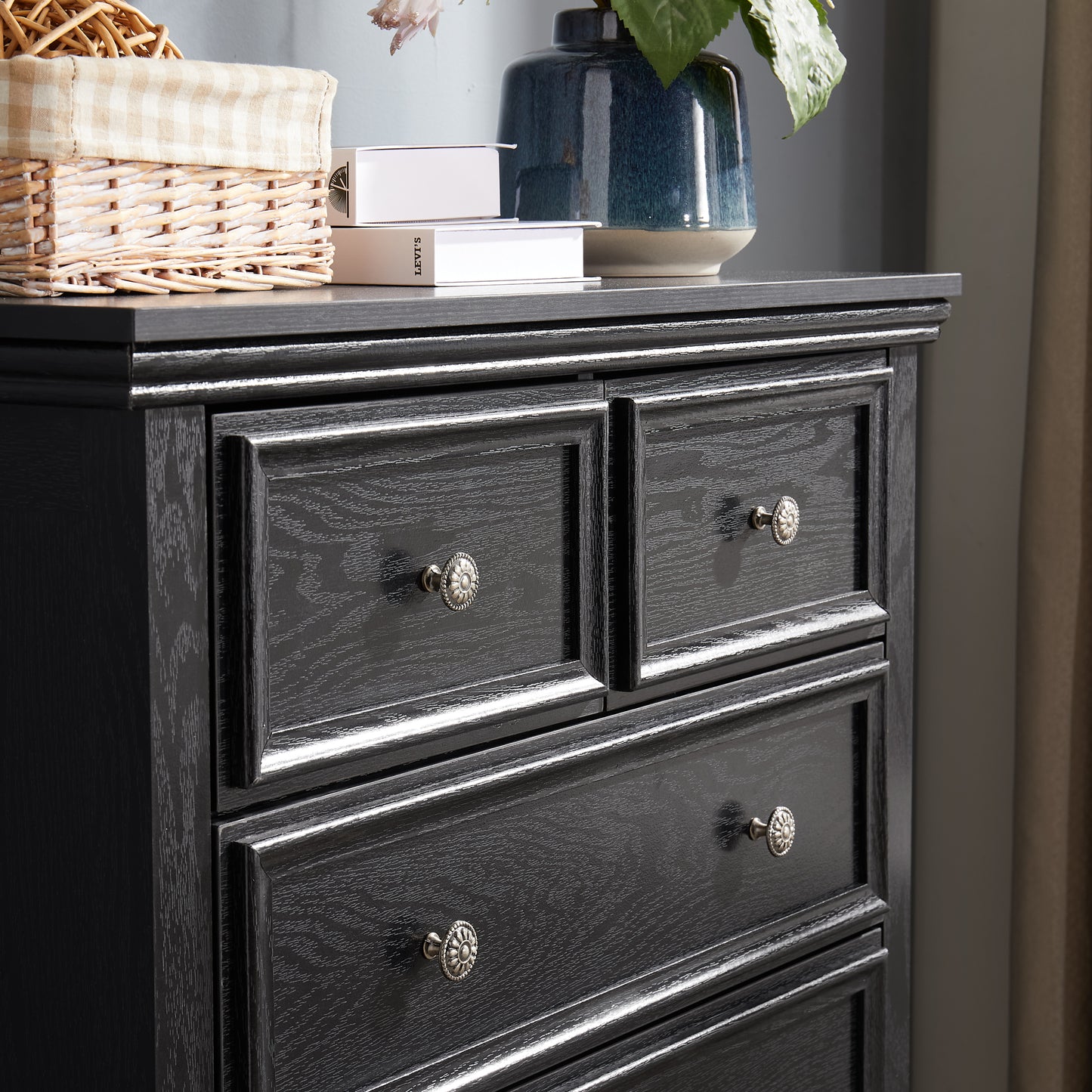 Chic Storage Dresser with Six Drawers